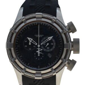 Men's 50mm Invicta Reserve Bolt Black/ Silver Swiss Made Chrono Watch Ref: 1372!